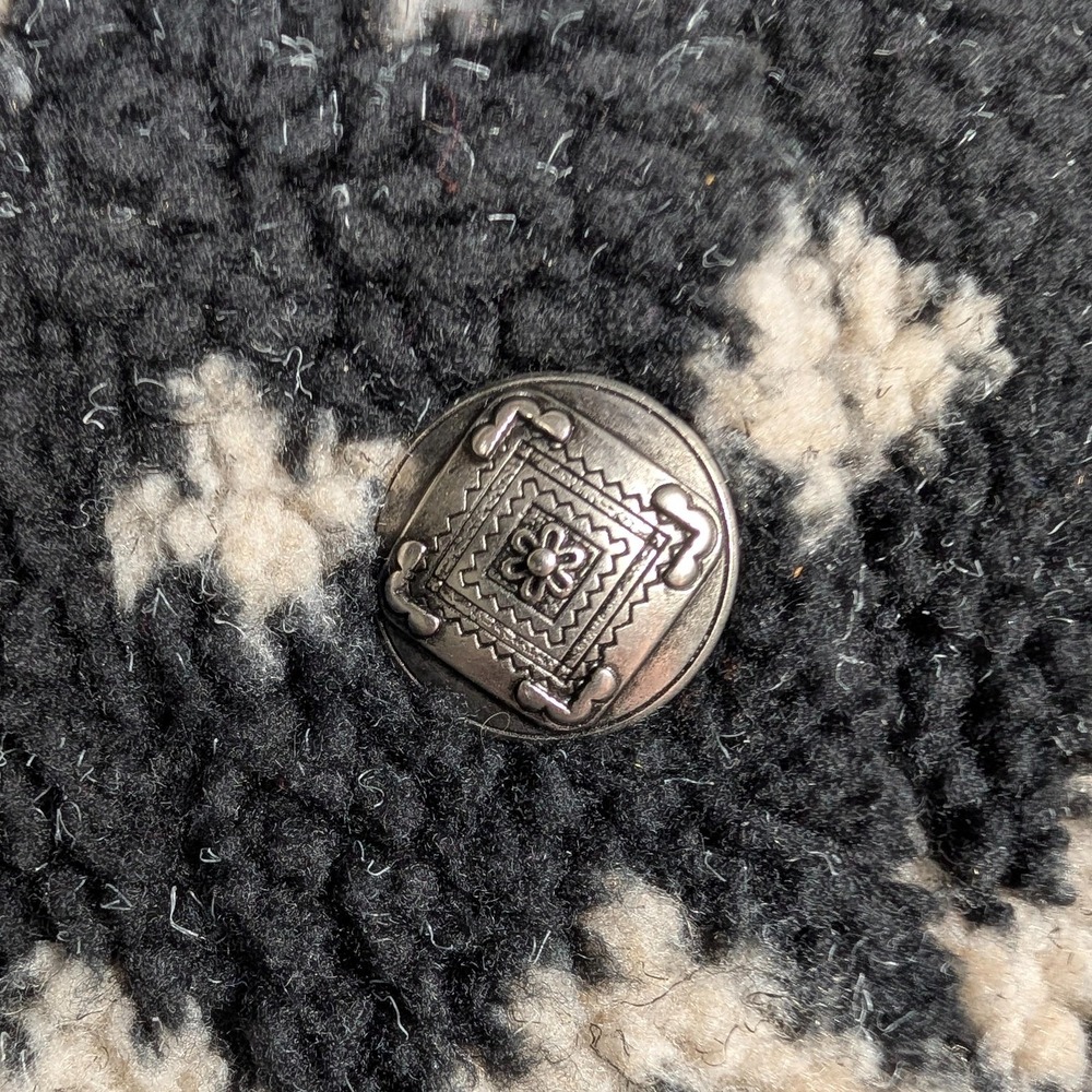 Vintage‎ Orvis Jacket Womens Medium Blue Fleece Southwestern Aztec Button USA - Picture 4 of 9